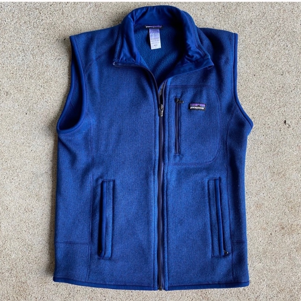 Patagonia sweater blue zip up vest
